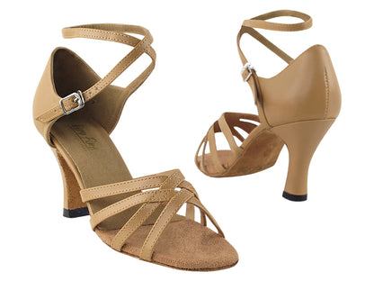 1606 Beige Brown Leather with 3&quot; Heel in the photo