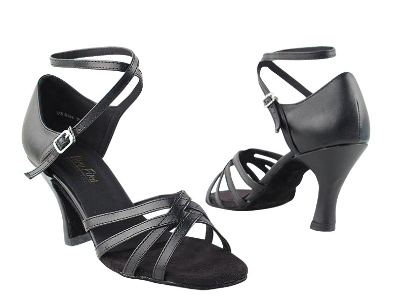 1606 Black Leather with 3" Heel in the photo