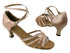 1606 Light Brown Satin with 2.5" Low heel in the photo