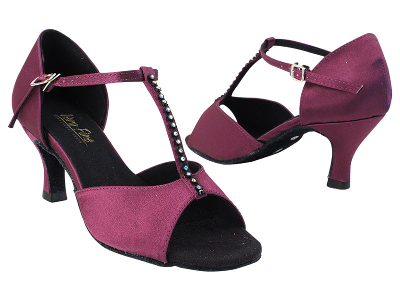 1609 111 Purple Satin_Stone with 475_2.6&quot; Low Heel in the photo