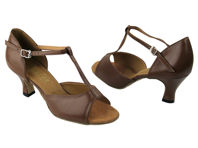 1609 133 Coffee Brown Leather with 2.5&quot; Low Heel in the photo