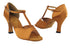 1609 236 Dark Tan Satin with 3" Heel in the photo