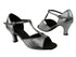 1609 87 Black Laser Satin with 2.5" low heel in the photo