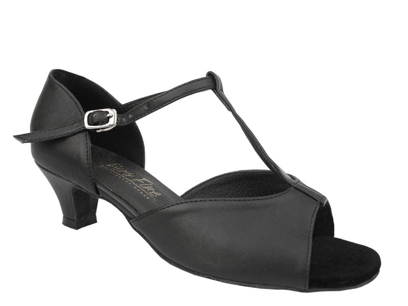 1609 Black Leather with 1.3&quot; Heel in the photo