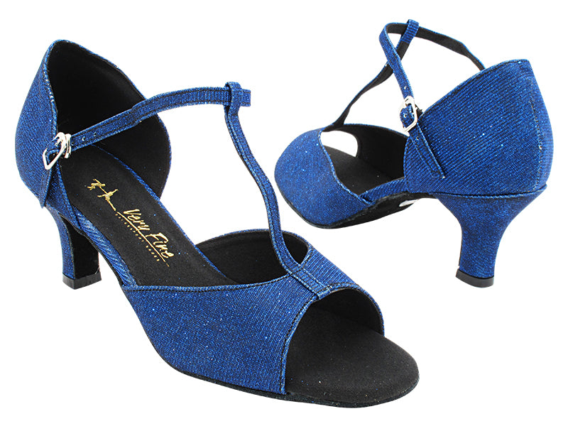 1609 Glitter Dark Blue Satin with 2.5&quot; Heel (2899) in the photo