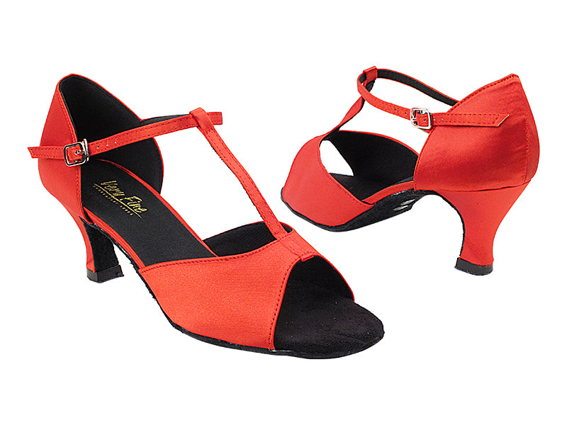 1609 Red Satin with 2.5" Heel in the photo