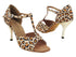 1609 152 Leopard Satin with 3" Slim Gold Heel (382) in the photo