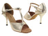 1609 300 Gold Beige Satin with 3" Slim Gold Heel (382) in the photo