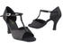 1609 Black Satin & Stone with 3" Heel in the photo