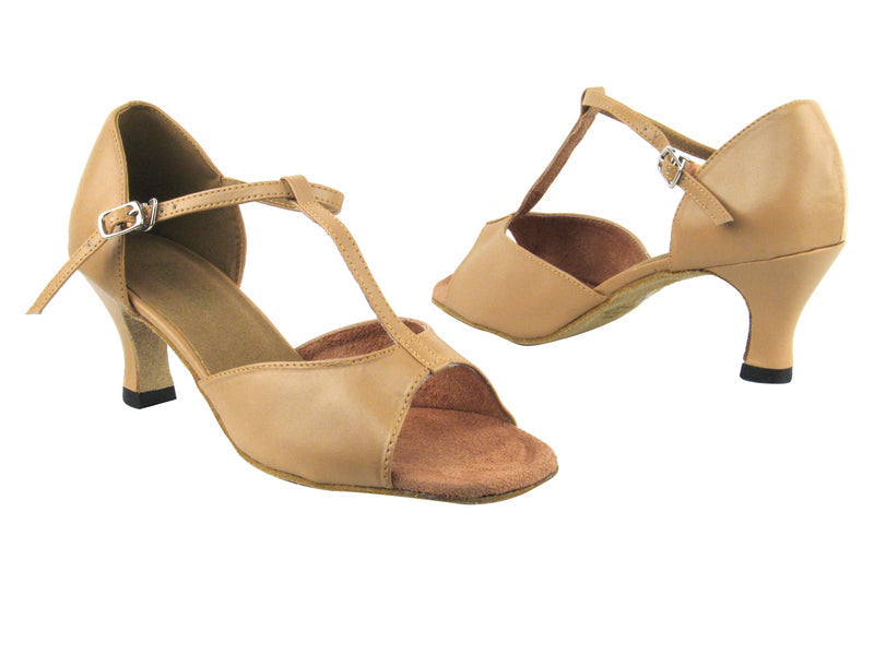 1609_5004_801 157 Beige Brown Leather with 2.5&quot; Heel in the photo