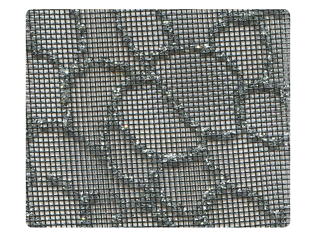 160 Silver Glitter Black Mesh Fabric Swatch