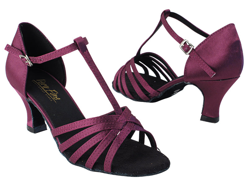 1612 111 Purple Satin with 2.5&quot; Low Heel in the photo