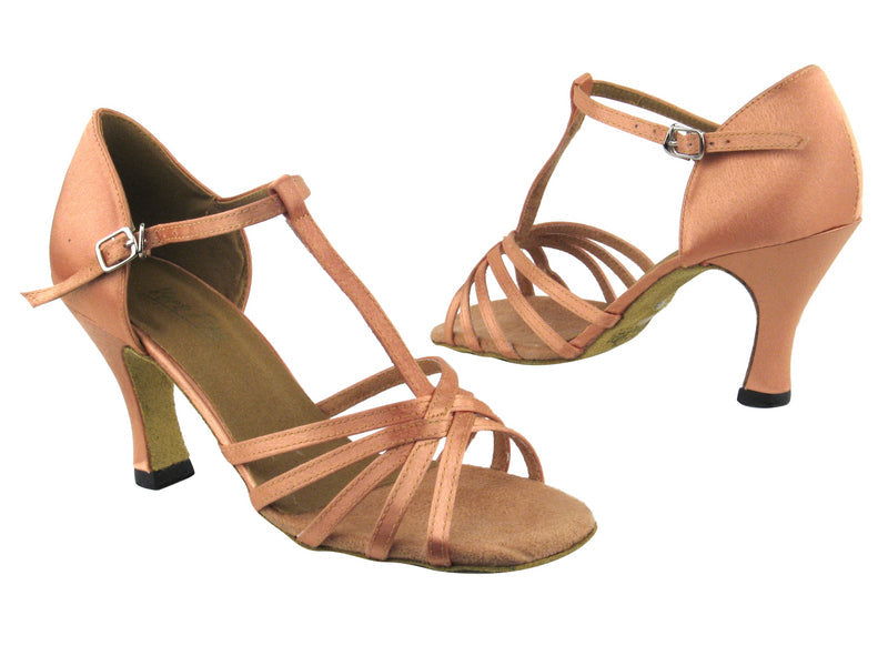 1612 193 Tan Satin_same as 16612 without Mesh with 3&quot; Heel in the photo