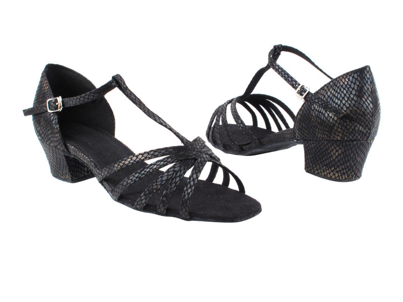 1612 85 Black Snake_Same as 16612 without Mesh with 1.5&quot; Medium Heel in the photo