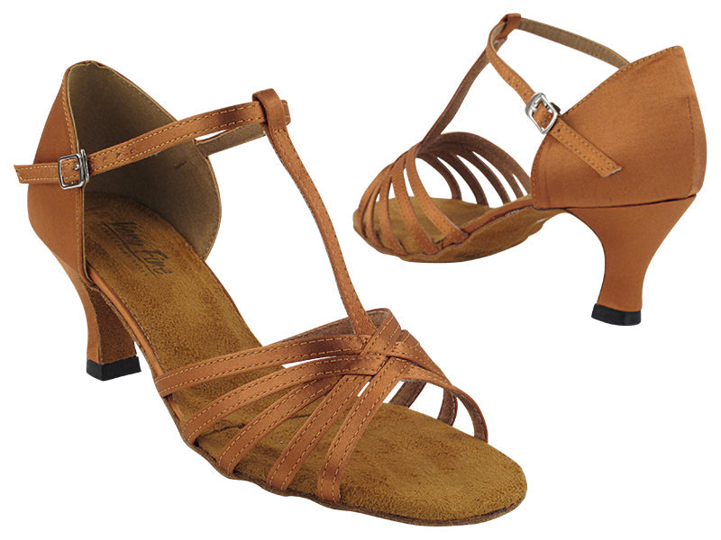 1612 Dark Tan Satin with 2.5&quot; Heel (2899) in the photo