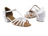 1612 White Satin with 1.5" Medium Heel in the photo