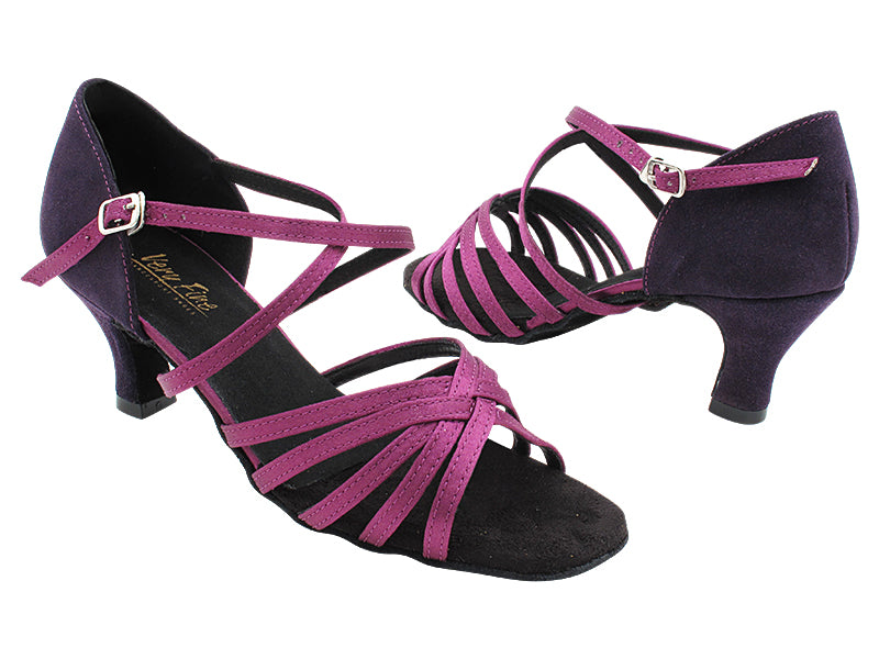 1613 111 Purple Satin_F_S_281 Purple Suede_B_H with 2.5&quot; Heel (2899) in the photo