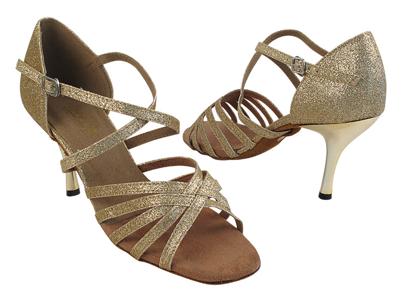 1613 125 Gold Stardust with 3&quot; Slim Gold Plated Heel (382) in the photo