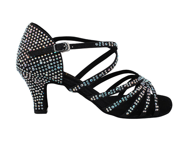 1613Bling Black Glitter Satin with 2.75&quot; Heel (1995) in the photo