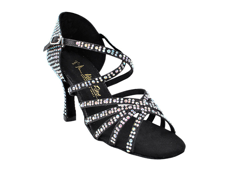 1613Bling Black Glitter Satin with 2.75&quot; Heel (1995) in the photo