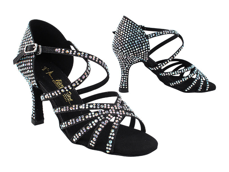 1613Bling Black Glitter Satin with 2.75&quot; Heel (1995) in the photo