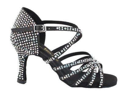 1613Bling Black Glitter Satin with 2.75&quot; Heel (1995) in the photo