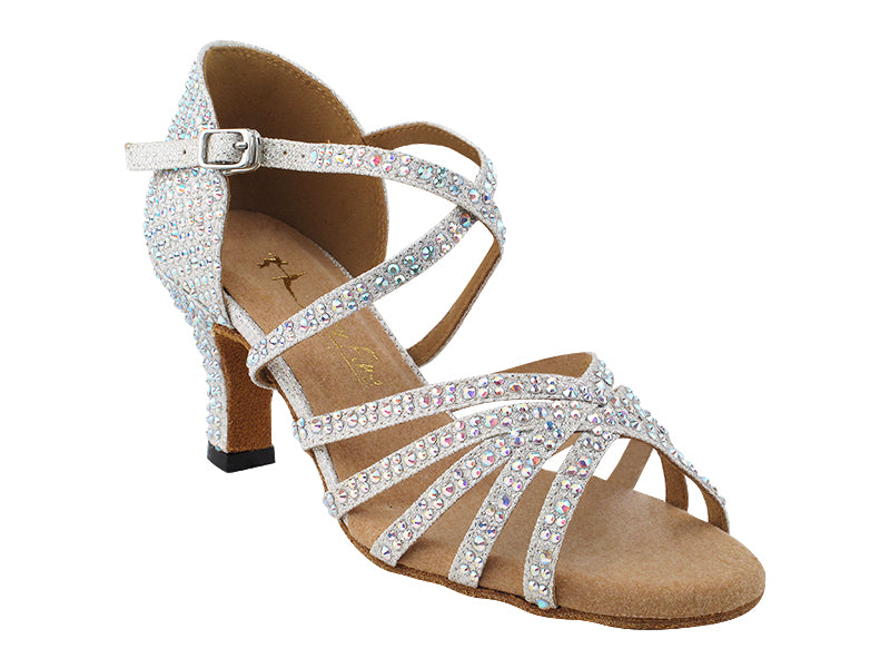 1613Bling White Glitter Satin with 2.5&quot; Heel (2899) in the photo