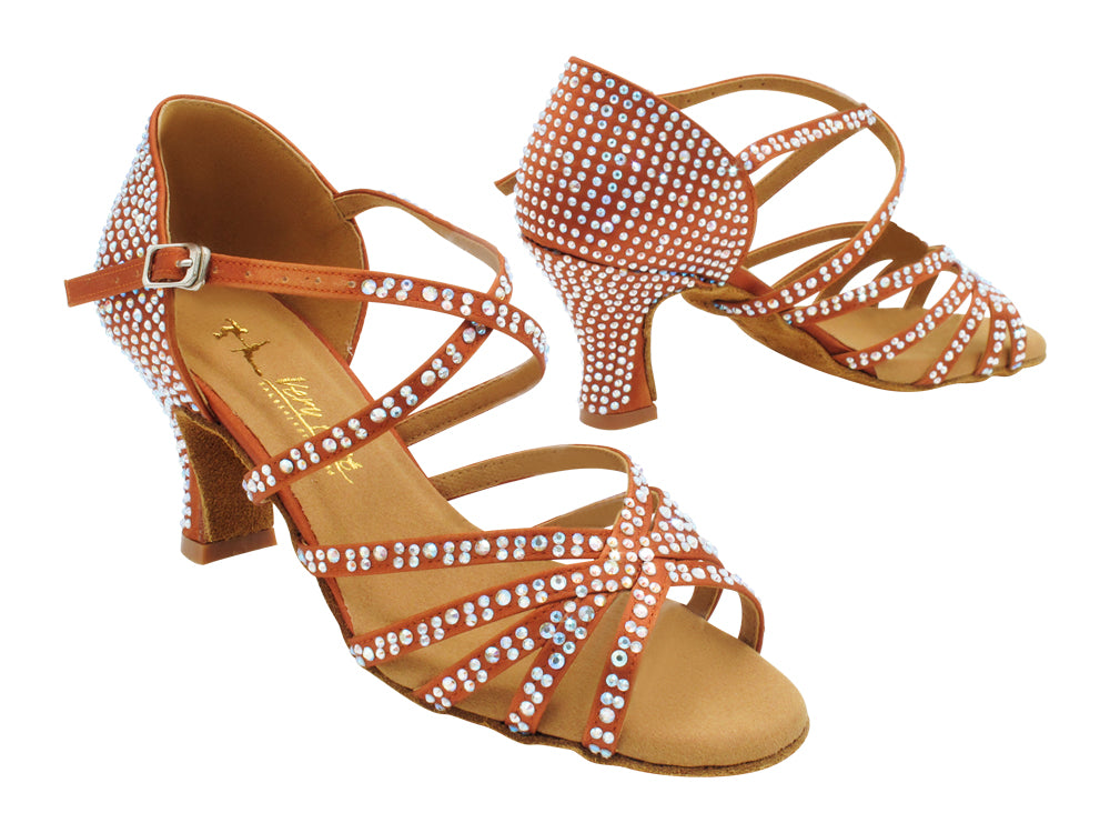 1613Bling Dark Tan Satin with 2.5" Heel (2899) in the photo