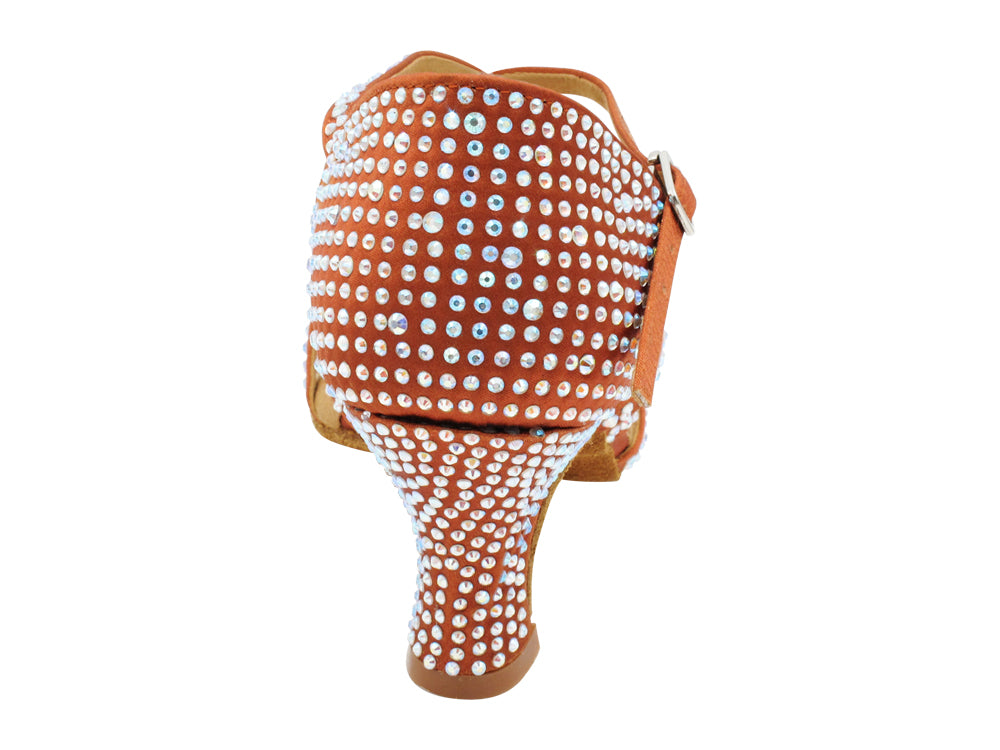 1613Bling Dark Tan Satin with 2.5" Heel (2899) in the photo