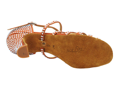 1613Bling Dark Tan Satin with 2.5" Heel (2899) in the photo