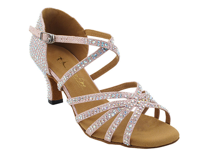 1613Bling Pink Glitter Satin with 2.5&quot; Heel (2899) in the photo