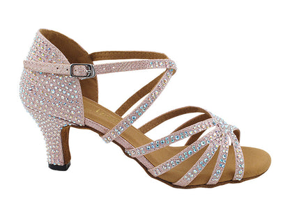 1613Bling Pink Glitter Satin with 2.5&quot; Heel (2899) in the photo