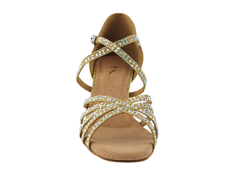 1613Bling Gold Glitter Satin with 2.5&quot; Heel (2899) in the photo