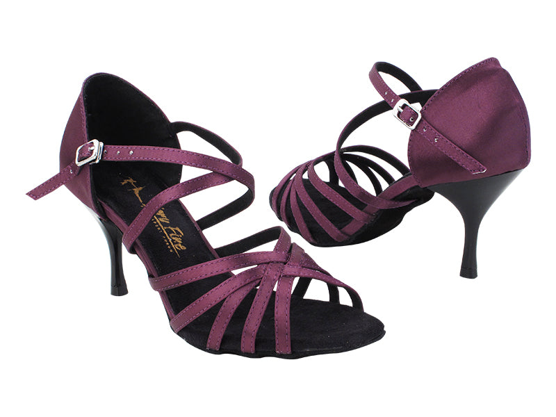 1613LEDSS 119 Purple Satin with 3&quot; Slim Black Plated Heel (382) in the photo