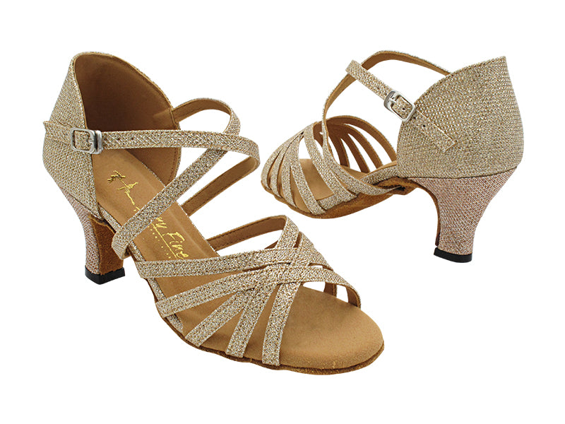 1613LEDSS Champagne Glitter Satin with 2.5&quot; Heel (2899) in the photo