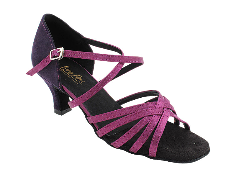1613 111 Purple Satin_F_S_281 Purple Suede_B_H with 2.5&quot; Heel (2899) in the photo