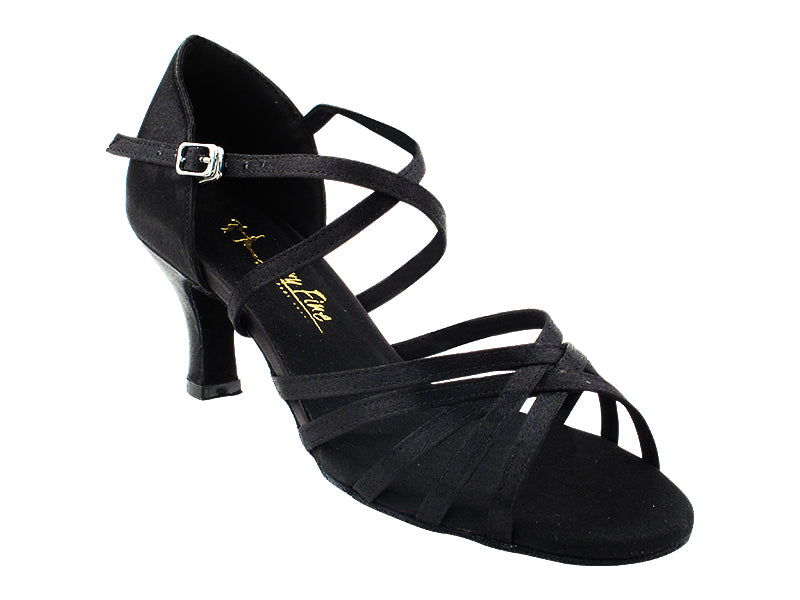 1613 Black Satin with 2.5" Heel in the photo