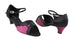 1616 111 Purple Satin_M_H_38 Black Satin_B_T with 1.3" Cuban Heel in the photo