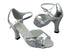 1616 214 Silver Grey Wave Glitter_Silver Leather Trim with 3" heel in the photo