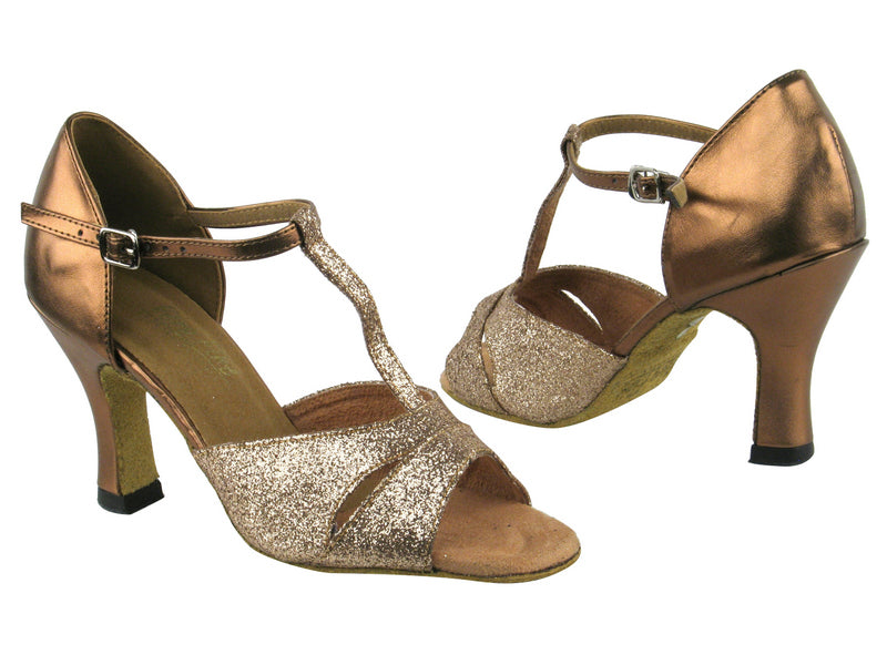 1617 125 Gold Stardust_F_T_171 Dark Tan Gold PU_B with 3&quot; Heel in the photo