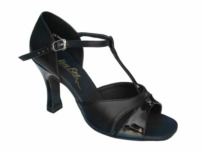 1617 Black Leather &amp; Black Patent with 3&quot; Heel in the photo