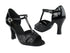 1617 Black Sparkle_F_Black Patent_B with 3" Heel in the photo