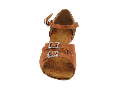 1619G Dark Tan Satin &amp; Stone with 1.5" heel in the photo