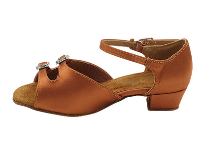 1619G Dark Tan Satin &amp; Stone with 1.5" heel in the photo