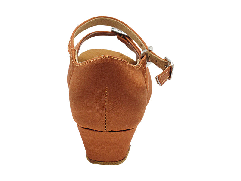 1619G Dark Tan Satin &amp; Stone with 1.5" heel in the photo