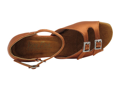1619G Dark Tan Satin &amp; Stone with 1.5" heel in the photo