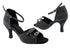 1620 105 Glitter Black Satin with 3" heel in the photo