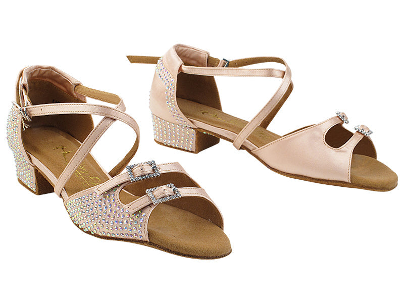 C1625CC Flesh Satin &amp; Stone with 1&quot; Heel (8881) in the photo