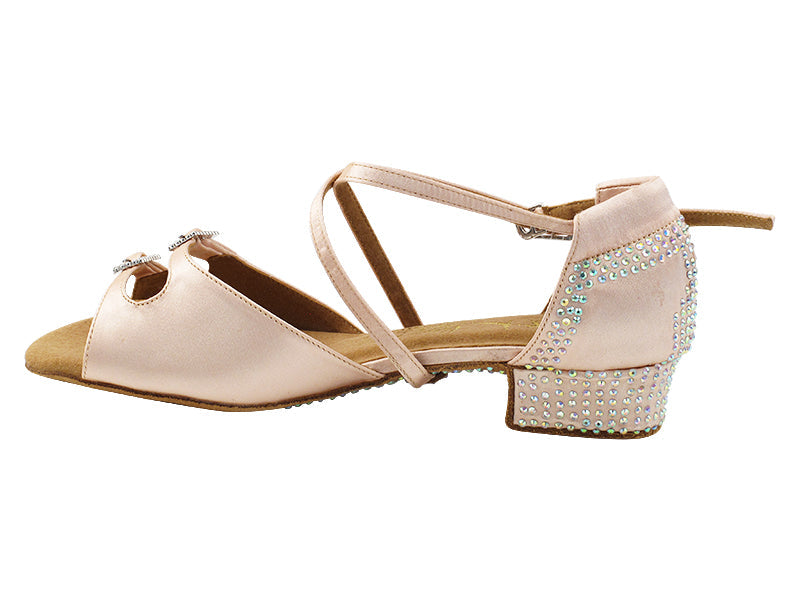 C1625CC Flesh Satin &amp; Stone with 1&quot; Heel (8881) in the photo