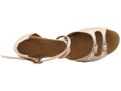 C1625CC Flesh Satin &amp; Stone with 1&quot; Heel (8881) in the photo